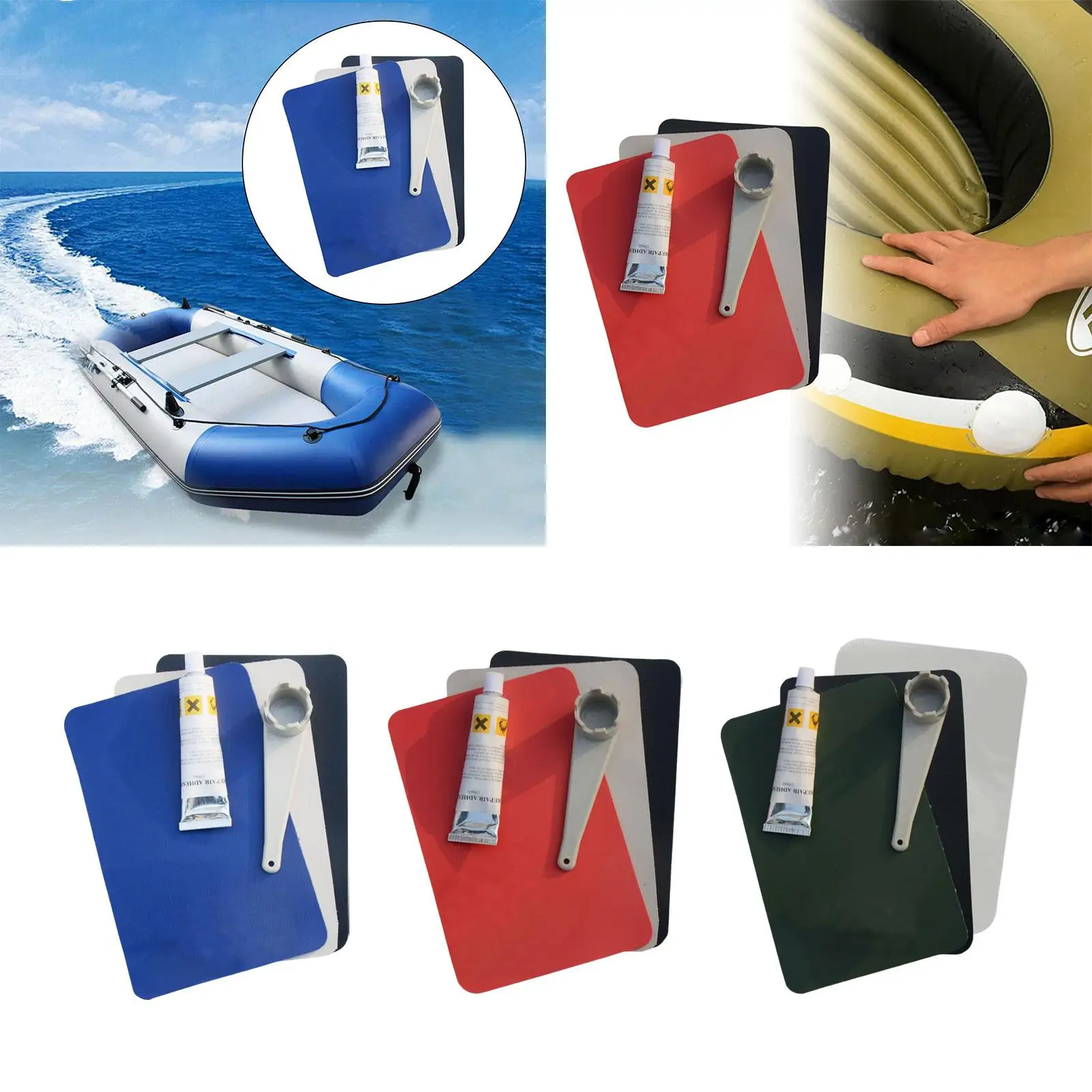 Kayak Repair Patches Kayak Air Valve Wrench Lightweight Boat Repair Patch Kit PVC Patch Inflatable Boat Replacement