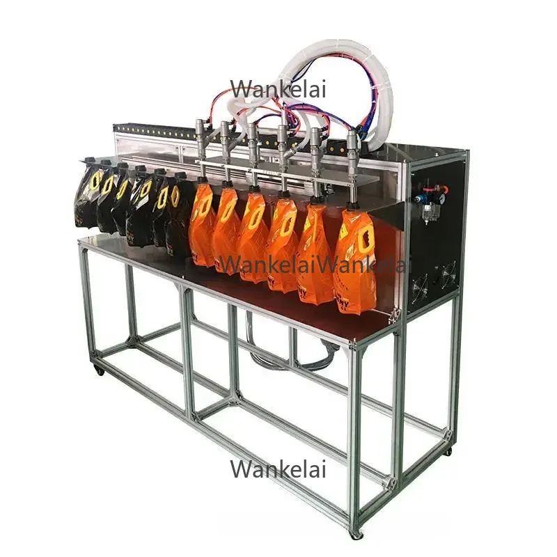 0.5-5L 6-Head Automatic Filling Machine Large 17L Capacity Nutrient Liquid Hand Sanitizer Lubricating 220V Filling Machine