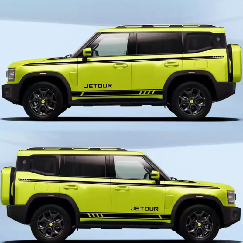 

Подходит для JETOUR Traveler T2 2023-2024, автомобильные наклейки, цветные полоски, выделенный Талия, боковые юбки, модифицированные аксессуары для автомобиля