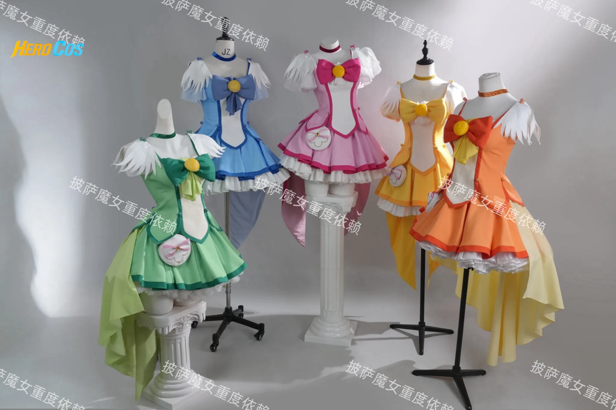 ¡Sonríe, PreCure! Disfraz de Cosplay de Hoshizora Miyuki/Yayoi Kise/Midorikawa Nao/Aoki Reika/Hino Akane para Fiesta de Halloween