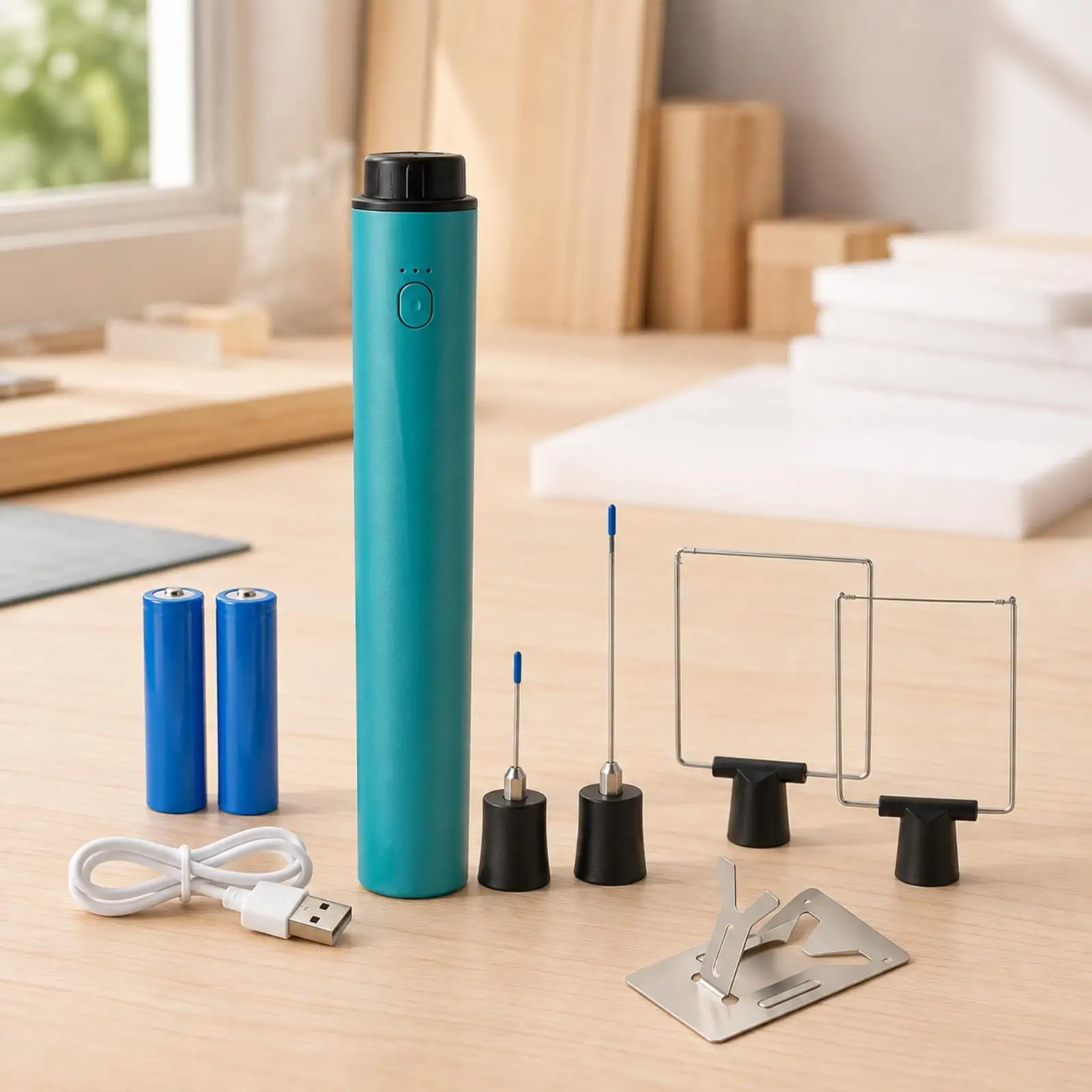 Electric Foam Cutting Pen Stainless Steel Heated Tip for Dense Foam Carving Sponge EVA Material DIY Packaging Art Task