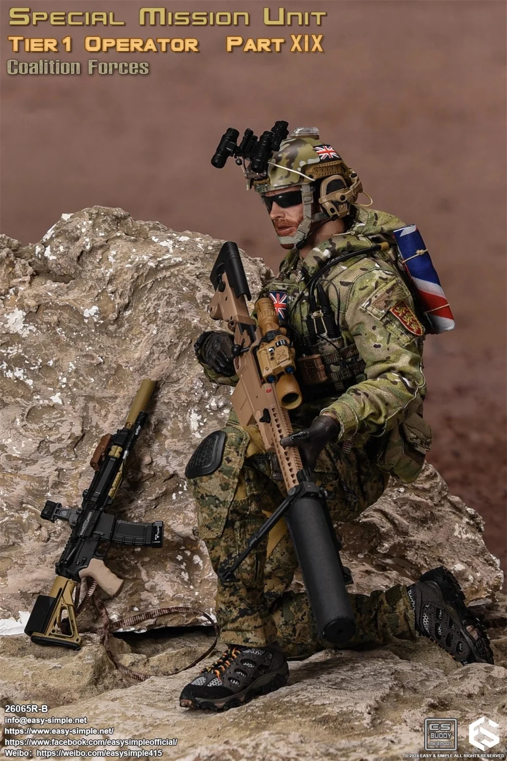 EASY&SIMPLE ES 26065RB The British Soldier Doll Special Sniper Action Figure Full Set Moveable Doll Figure In Stock 1/6