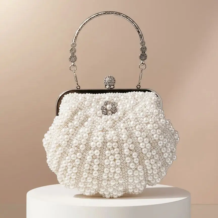 

Pearl Clutch Bags Women Purse Ladies white Hand Bags Evening Bags for Party Wedding black Shoulder Bag Bolsa Feminina