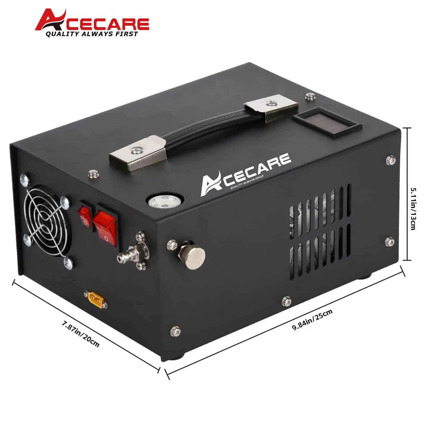 ACECARE ES061 300Bar 12V PCP เครื่องอัดอากาศ 4500Psi แบบพกพาแรงดันสูงคอมเพรสเซอร์หม้อแปลงไฟฟ้าสําหรับดําน้ําถัง