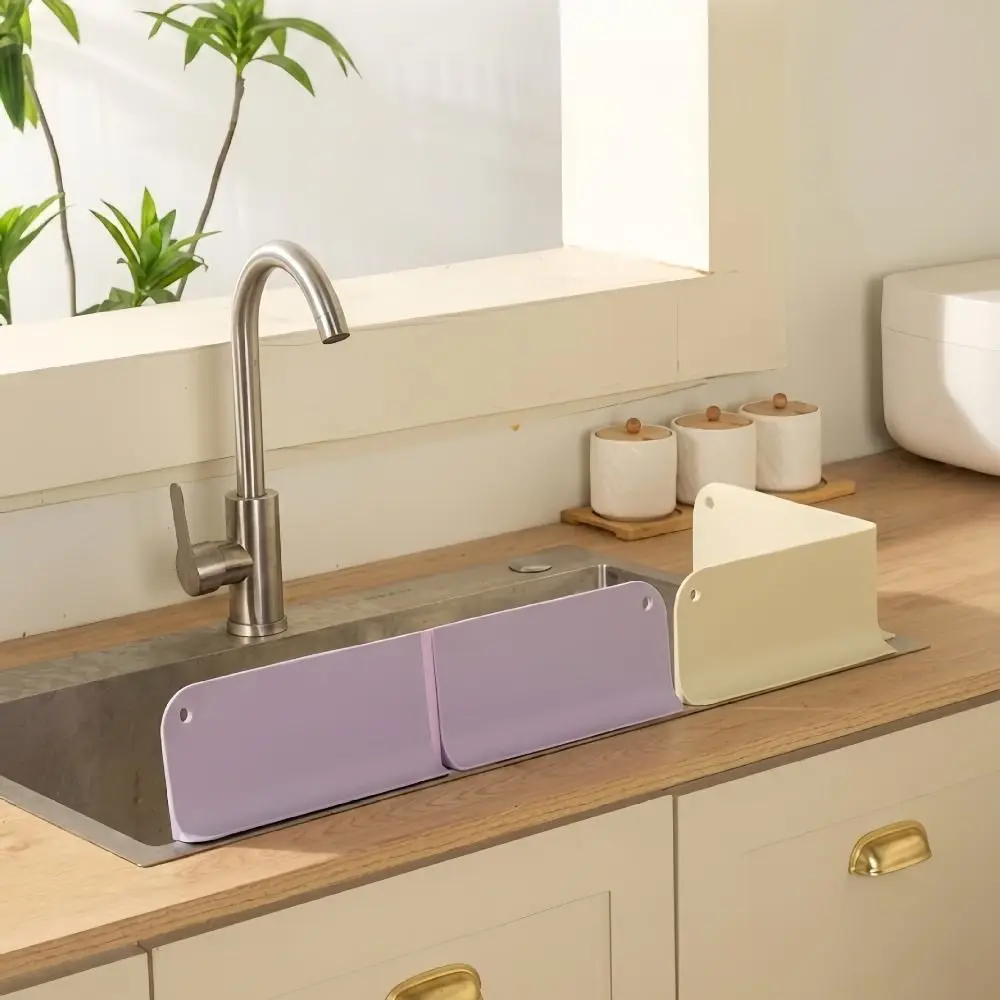 Foldable Silicone Sink Splash Guard Suction Cup Base Waterproof Folding Water Blocking Oil-Proof Space Saving