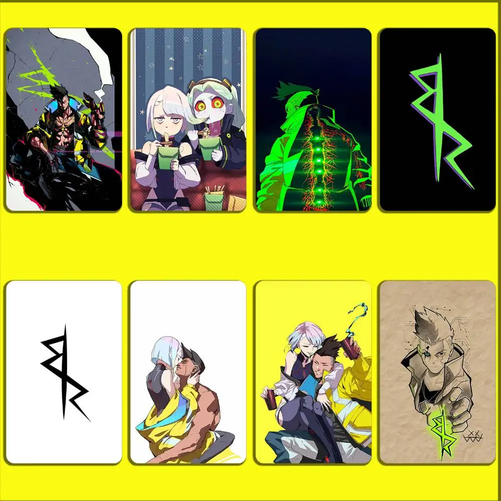 Lucyna David Martinez C-Cyberpunk Card Stickers For Debit Bank Credit Cards Metro Bus Pass Sticker Decoration Cover Skin