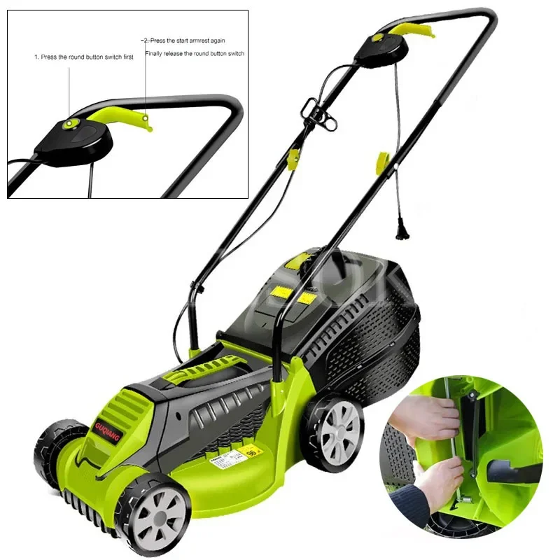 

1600W/2400W Multifunctional Lawn Mower Adjustable Home Outdoor Lawn Mower Weed Whackers Hand Propelled Electric Home Lawn Mower