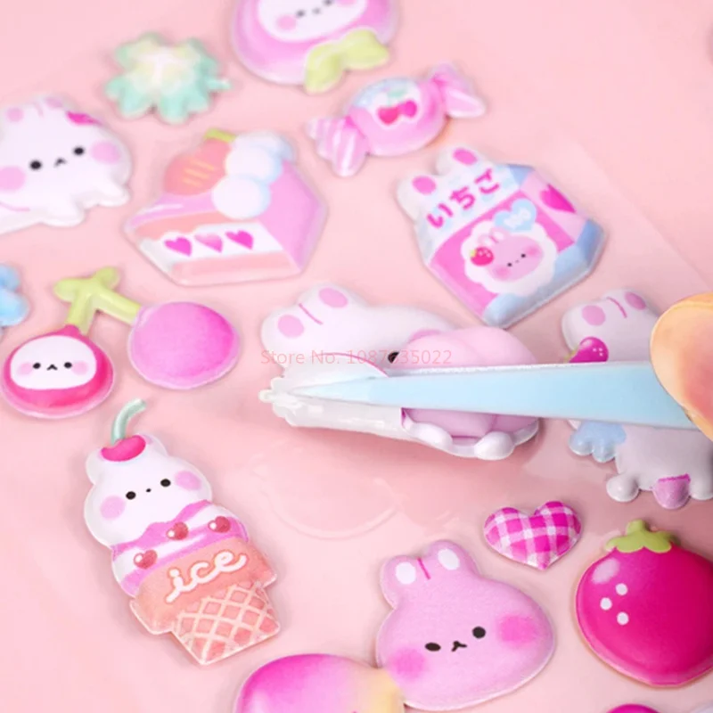 2 stücke Butt Aufkleber Weiche Kneifen Gesäß Aufkleber Tier Kaninchen Dekompression 3d Blase Aufkleber Telefon Fall Dekor Aufkleber