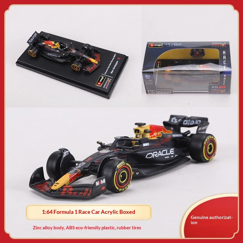 

Модель гоночного автомобиля Формулы-1 Bburago 1:64: Red Bull RB23, Mercedes W16, литой из цинкового сплава, с резиновыми шинами, в акриловой коробке для коллекционирования
