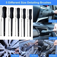 5PCS Car Detailing Cleaning Brushes Soft Detail Brush Wheel Cleaner Auto Dust Removal Brush Car Interior Exterior Accessories