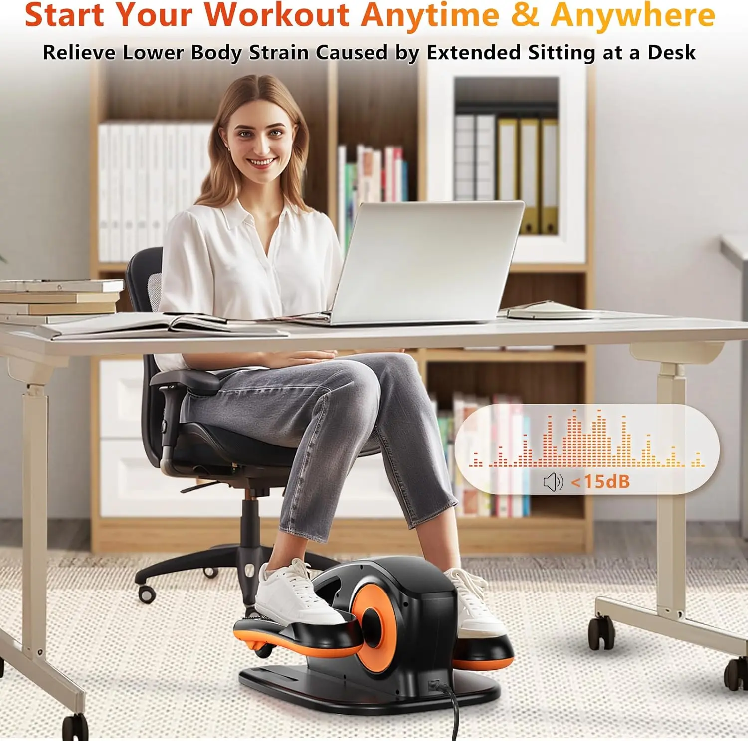 15 سرعة قابلة للتعديل هادئة المحمولة كبار السن مكتب آلة بيضاوية الشكل التحكم عن بعد يجلس دواسة التمارين هادئة التحكم عن بعد #4