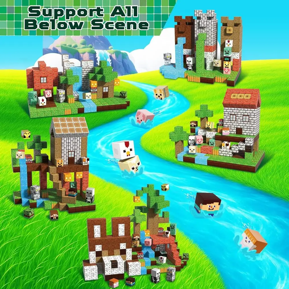 Magnetic Building Blocks - 300 Piece Set for Kids Ages 3+, Ideal Gift for Boys and Girls 4-12