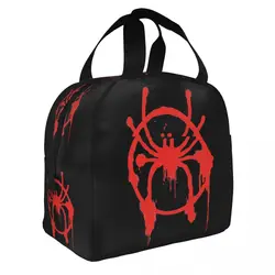 Spider Logo Spider Web Insulated Lunch Bag Thermal Bag Meal Container Portable Tote Lunch Box Men Women Work Travel