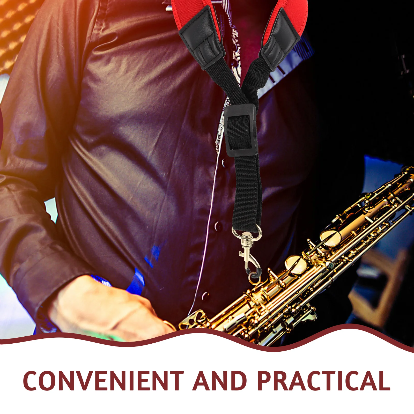 

Saxophone Neck Durable Adjustable For Alto Tenor Soprano Kids Saxophone Neck Strap Sax Accessory Performance Outdoor Use