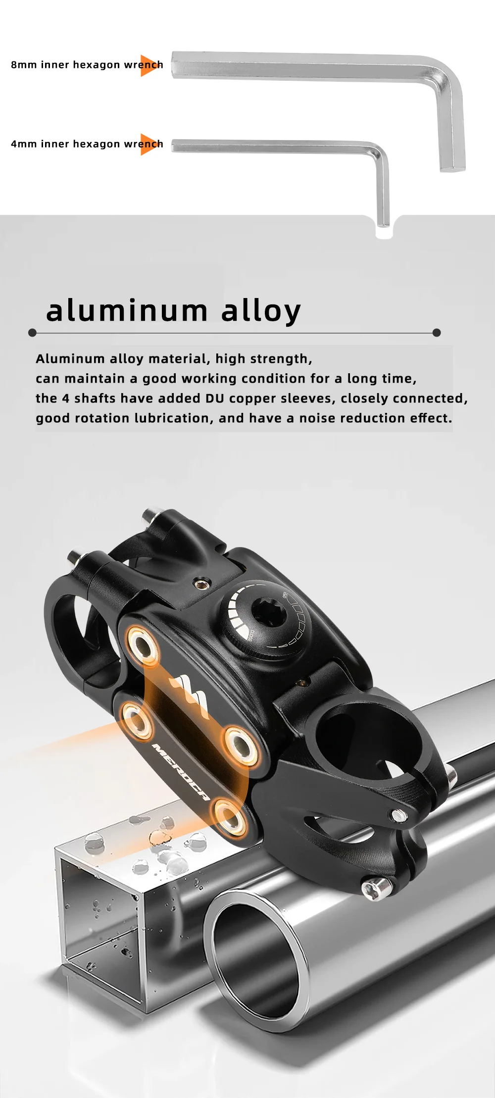 MEROCA Bicycle Four Link Shock Stem 31.8*90MM Aluminum Alloy XC Grave Road Mountain Bike Risers Suspension Stems