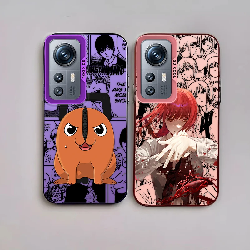 Chainsaw Man Pochita Power For Redmi Note 13 12S 11S 10Lite Pro Max Plus 4G 5G Fashion Colorful Silver Phone Case