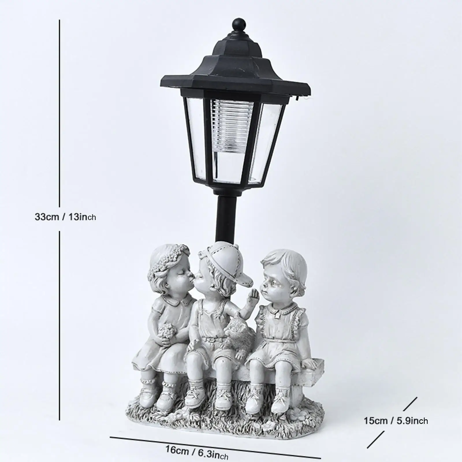 Kiss Lover Figurine Lanterna Patio Compleanno esterno Giardino Statua solare Luce