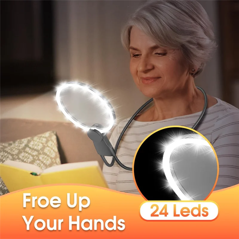 

Magnifying Glass With Light For Reading, 5.1 Inch 6X Magnifying Glass With Stand, Neck-Worn Large Magnifier