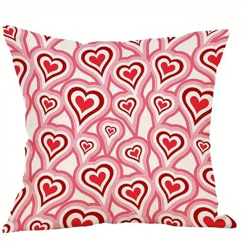 Home Decor Valentine Day Love Heart Pattern Pillow Cushion Cover Suitable For Sofa Bedroom Car Pillow Cover