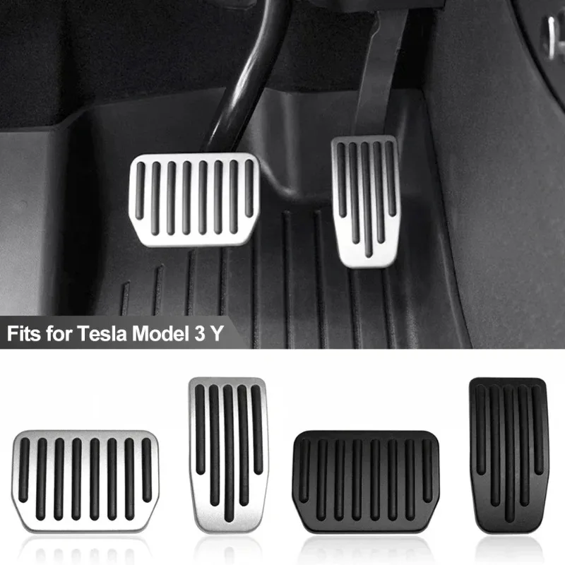 Non-slip Aluminum Foot Pedal Pads Covers for Tesla Model 3 Highland Model Y Accelerator Brake Rest Performance Accessories