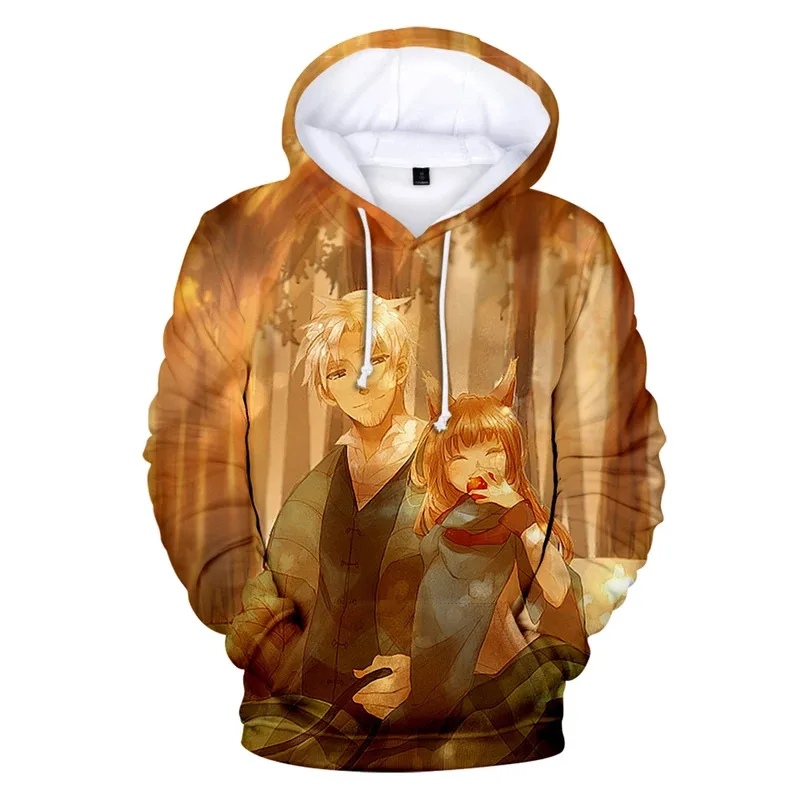 

qq023Spice and Wolf Anime Hoodies Women Men 3D Prints Hooded Sweatshirt Fashion Streetwear Pullover Tracksuit Clothes