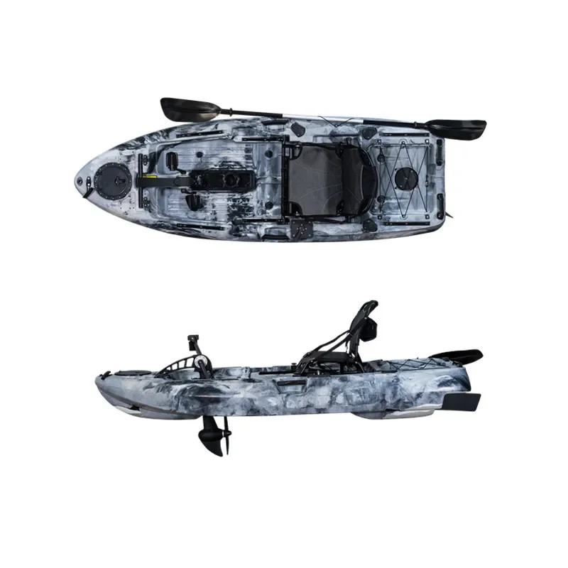 High Quality 8ft Pedal Drive Kayak Top Gear Single Seat Fishing Boat Durable Plastic Material For River Usage