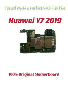 Bilashmart Original Unlocked Main Board Huawei Y7 2019 ， Mainboard Motherboard Unlocked With Chips Circuits Flex Cable