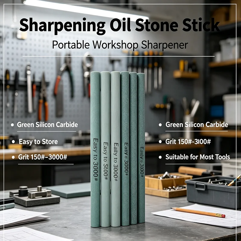 Portable Blade Sharpening Tool Green Silicon Carbide Oil Stone 150-3000 Grit Round Triangle Grinding Polishing Whetstone Block