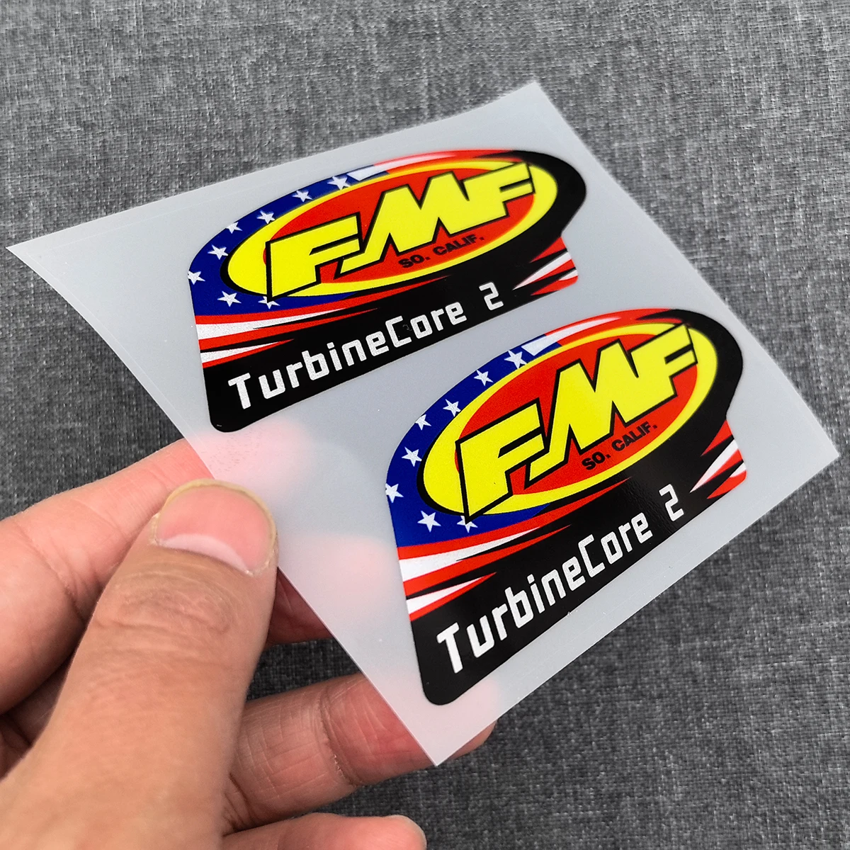 2 Stücke Wasserdichte Refektive FMF TurbineCore2 Motorrad Aufkleber Fahrrad Zyklus Aufkleber Motorrad Zubehör – Detail 4
