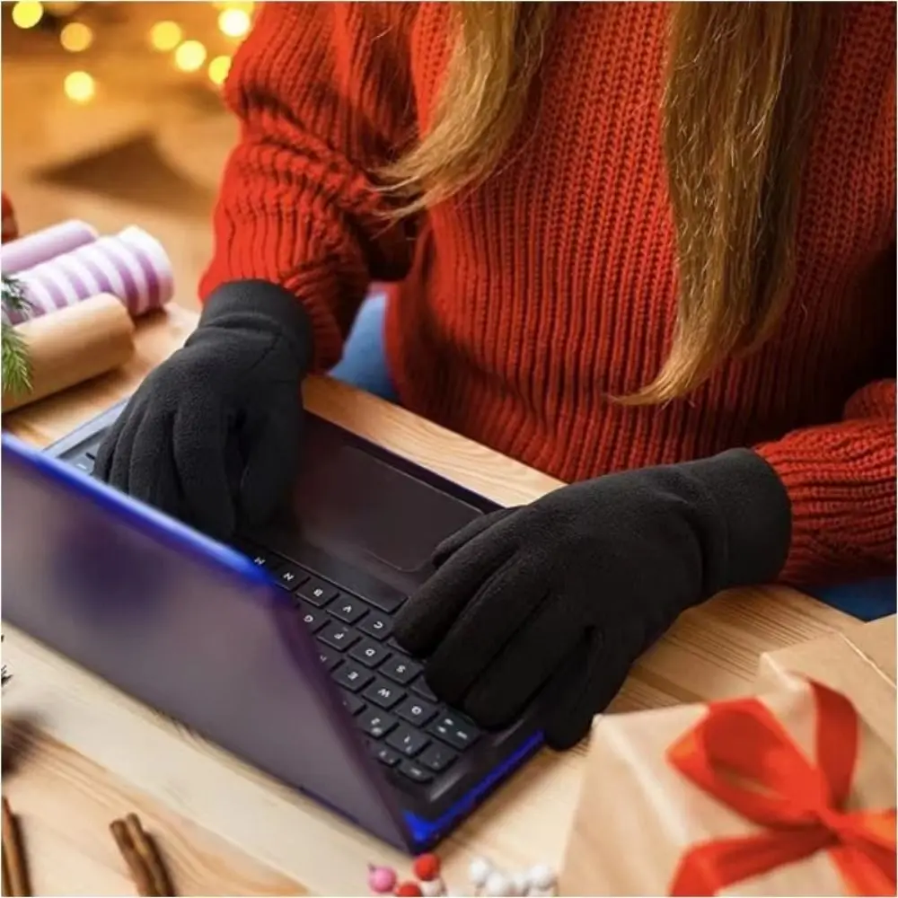 

Elegant Five Finger Full Finger Mittens Warm Korean Style Thin Fleece Gloves Windproof Touchscreen Cycling Gloves Autumn
