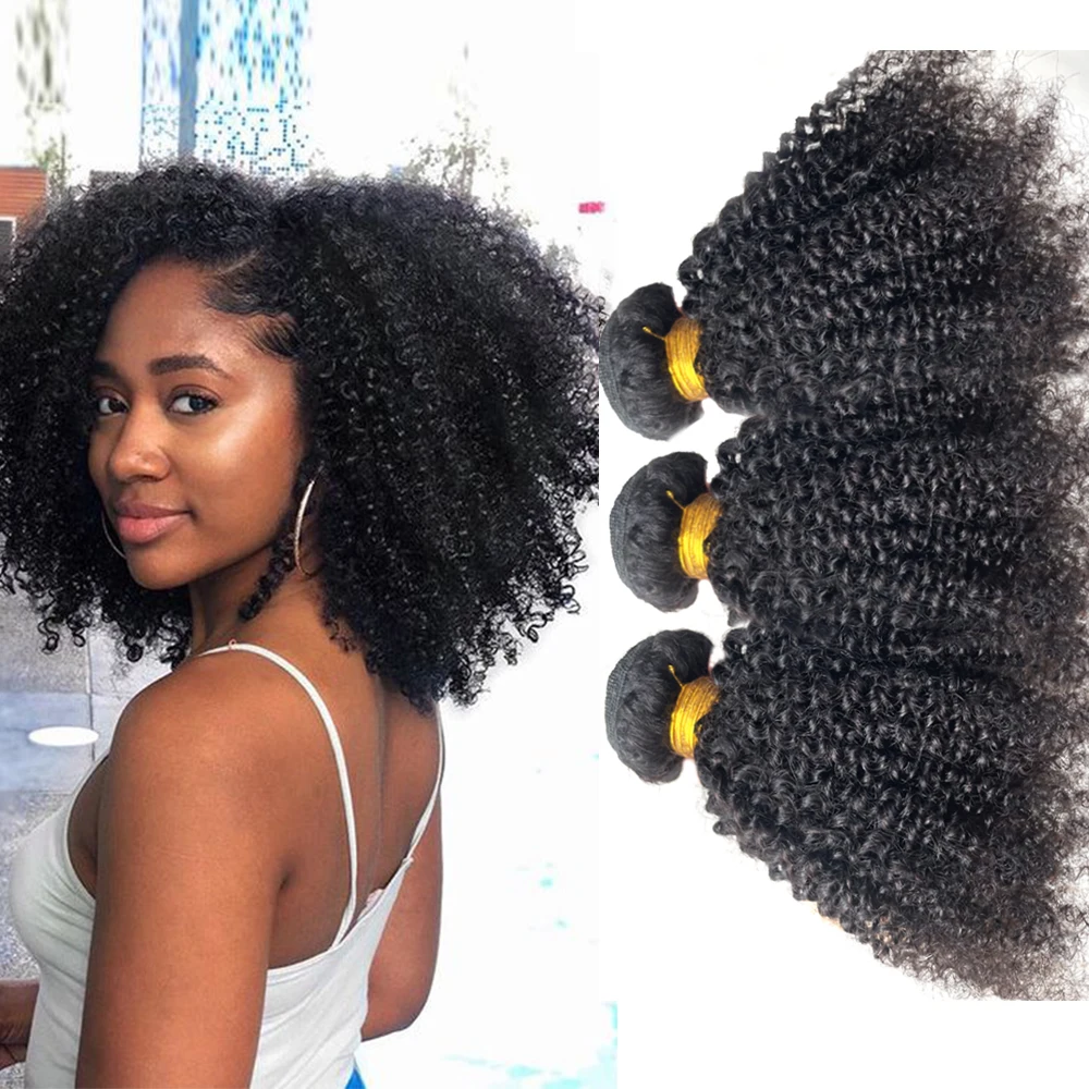 Afro Kinky Curly Bundles Mongolian Kinky Curly Hair Bundles Extension Remy 3 bundles Deal Curly Human Hair Bundles For Women