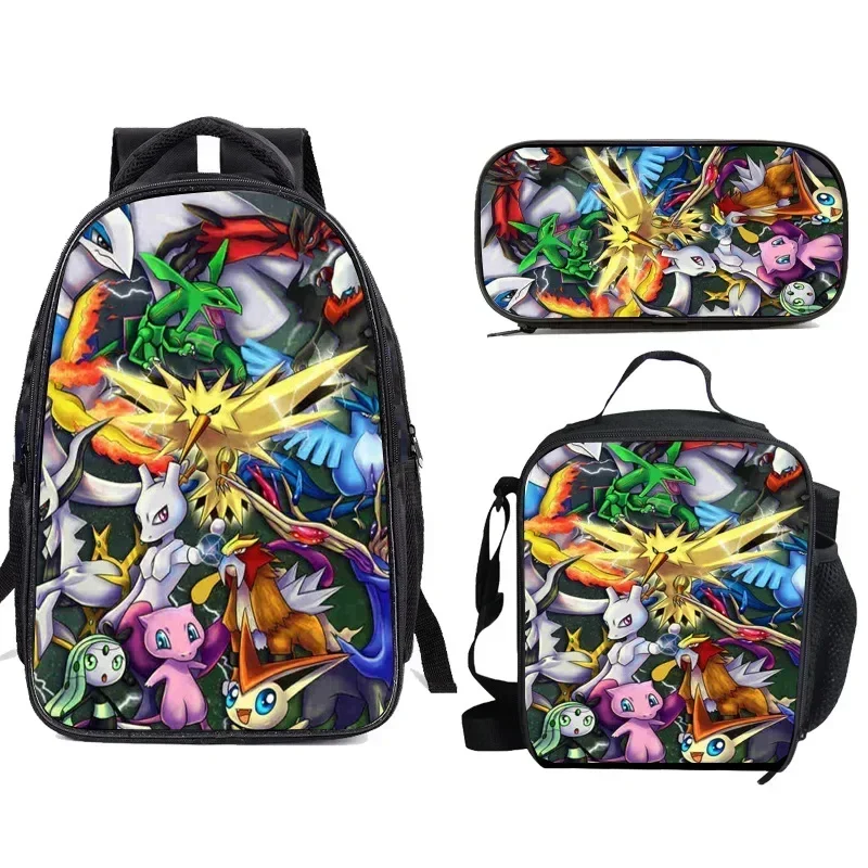 3PC-SET Nieuwe Cartoon Maaltijd Tas Sonic Lunch Tas Potlood Tas Basis- en Middelbare Scholieren Rugzak Cartoon Schooltas Mochila