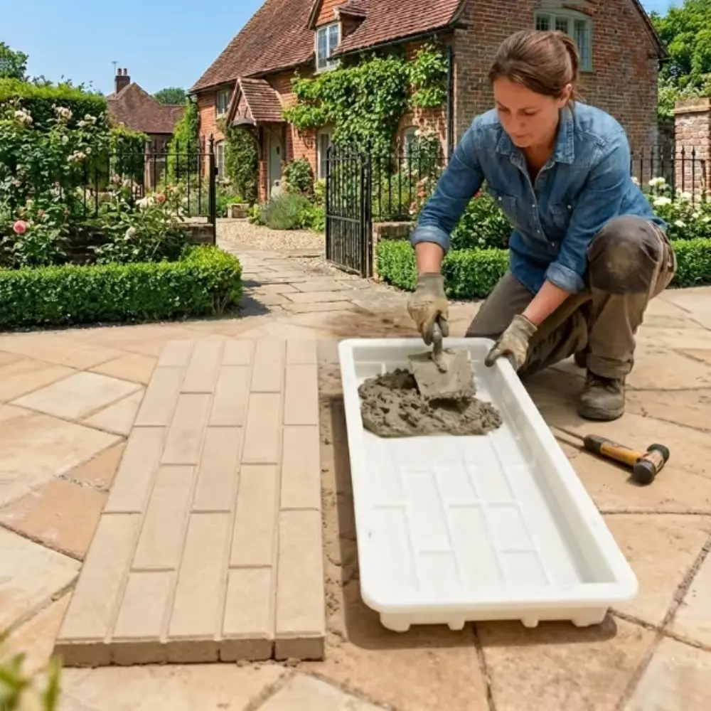 I-Shaped Concrete Paver Molds Long Shape Non-Slip Cement Brick Mould Plastic Easy Release Paving Mold Community Walkway