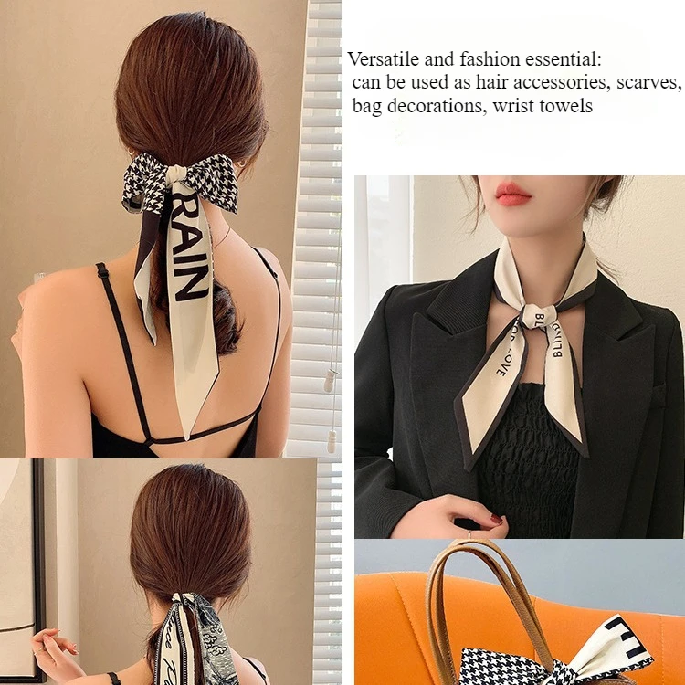 2024 جديد فاخر ماركة وشاح التارو المرأة وشاح حقيبة الشعر نحيل الأوشحة الحريرية تصميم فولارد منديل عقال للسيدات