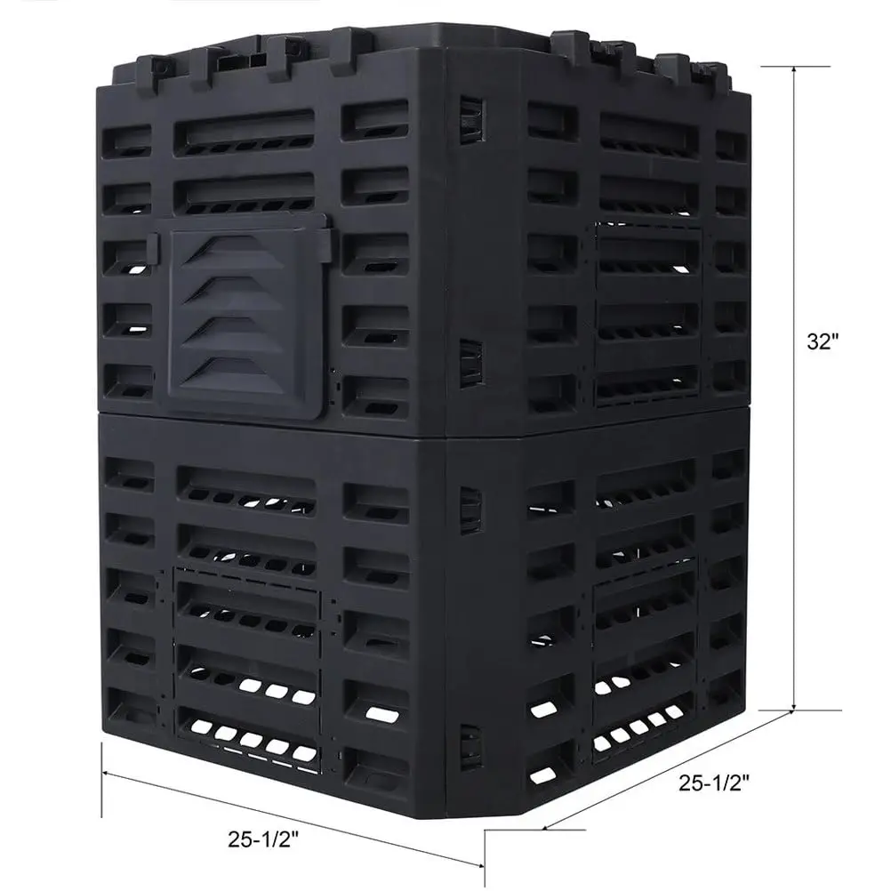 Compost Bin Outdoor, BPA Free Recycled Plastic Composting Tumbler, Garden Waste Composter Barrel with Lid and Aeration