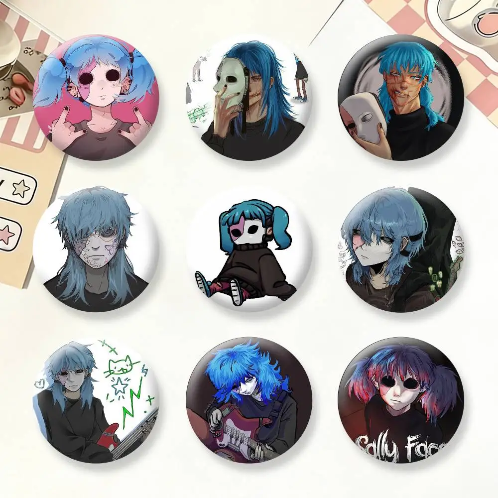 

S-Sally Game F-Face Button Pins Backpack Clothing Decor Brooch Badge Jewelry Gifts for Kids