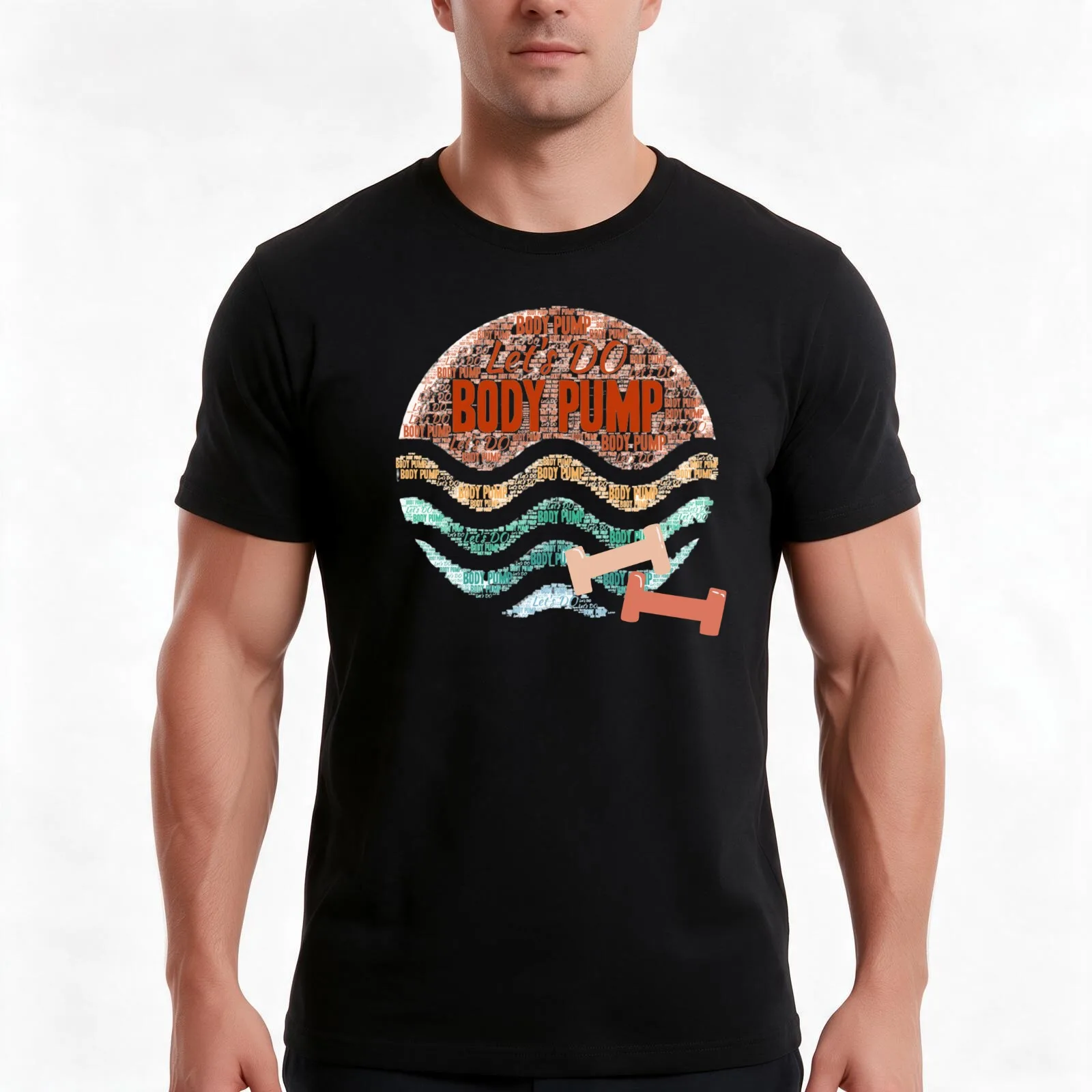 Body Pump T-Shirt, Summer Casual Cotton Tee, Oversized Streetwear Tops, Vintage Graphic Print, Loose Fit Short Sleeve