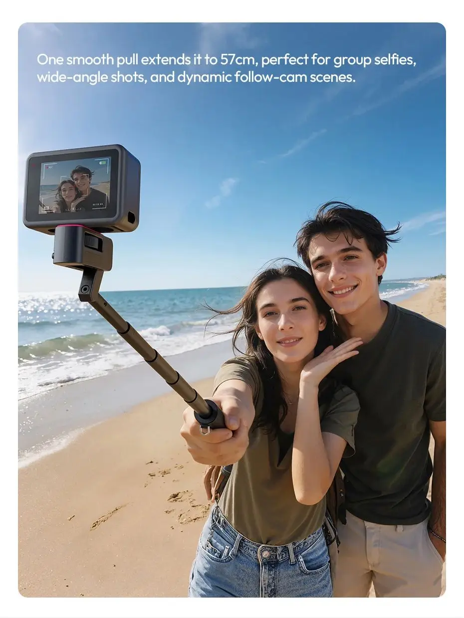 Ulanzi MT98 Składany Statyw Selfie Stick Przenośny Statyw do DJI do Kamer Sportowych Insta 360 180 °   Regulowany z gwintem 1/4 cala Vlog Live — zdjęcie produktu 7