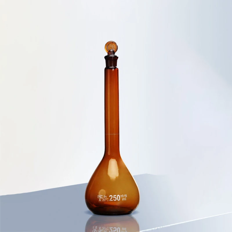 6 pieces brown volumetric flask 500ml fixed volume bottle with stopper ground mouth high borosilicate glass