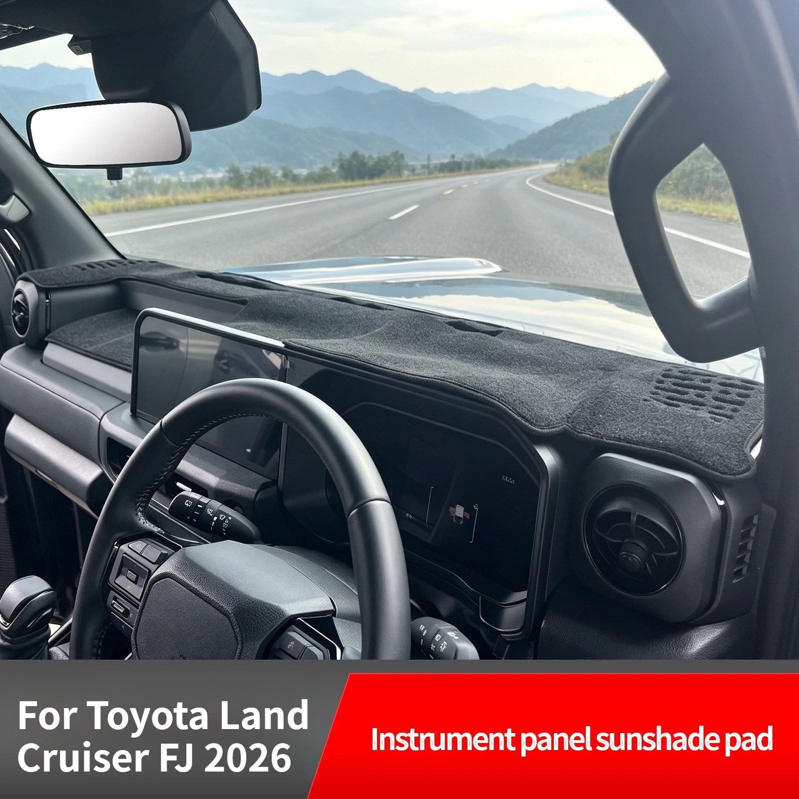 RHD For Toyota Land Cruiser FJ 2026 Car Dashboard Light-proof Mat Polyester Style Instrument Panel Anti-Glare Protective Pad