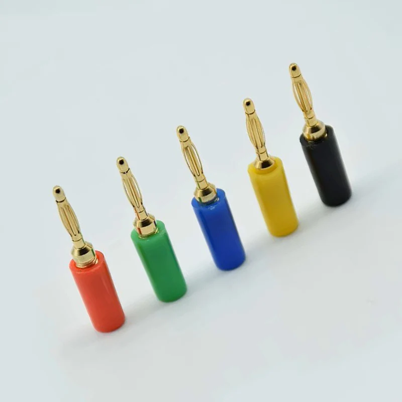 5pcs  Best Promotion  Gold plated 2mm Banana Plug Jack For Speaker Amplifier Test Probes Connector