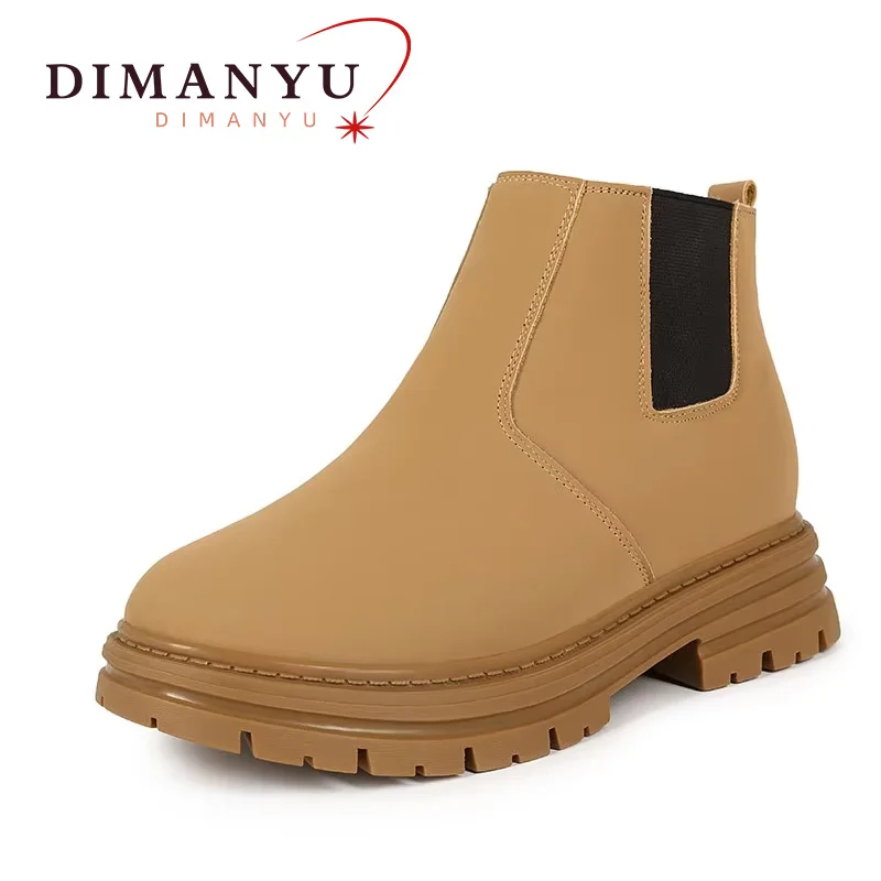 

DIMANYU Ankle Boots Female British Style 2024 New Genuine Leather Women's Boots Winter Wool Warm Work Boots Ladies