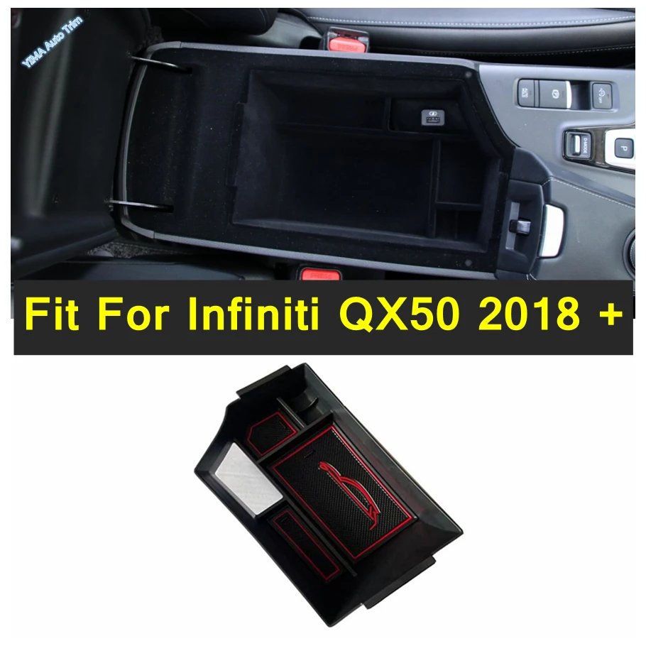 Car Center Console Armrest Storage Box Organizer Tray Seat Case Sorting Function Accessories For Infiniti QX50 2018 - 2022