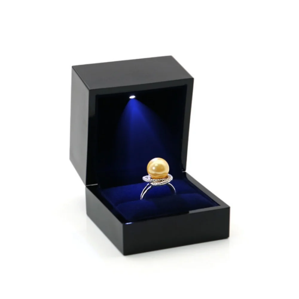 

LED Ring Box with Light High-end Pendant Brooch Bracelet Storage Display Box for Engagement Propose Wedding Gift Box Jewelry Box