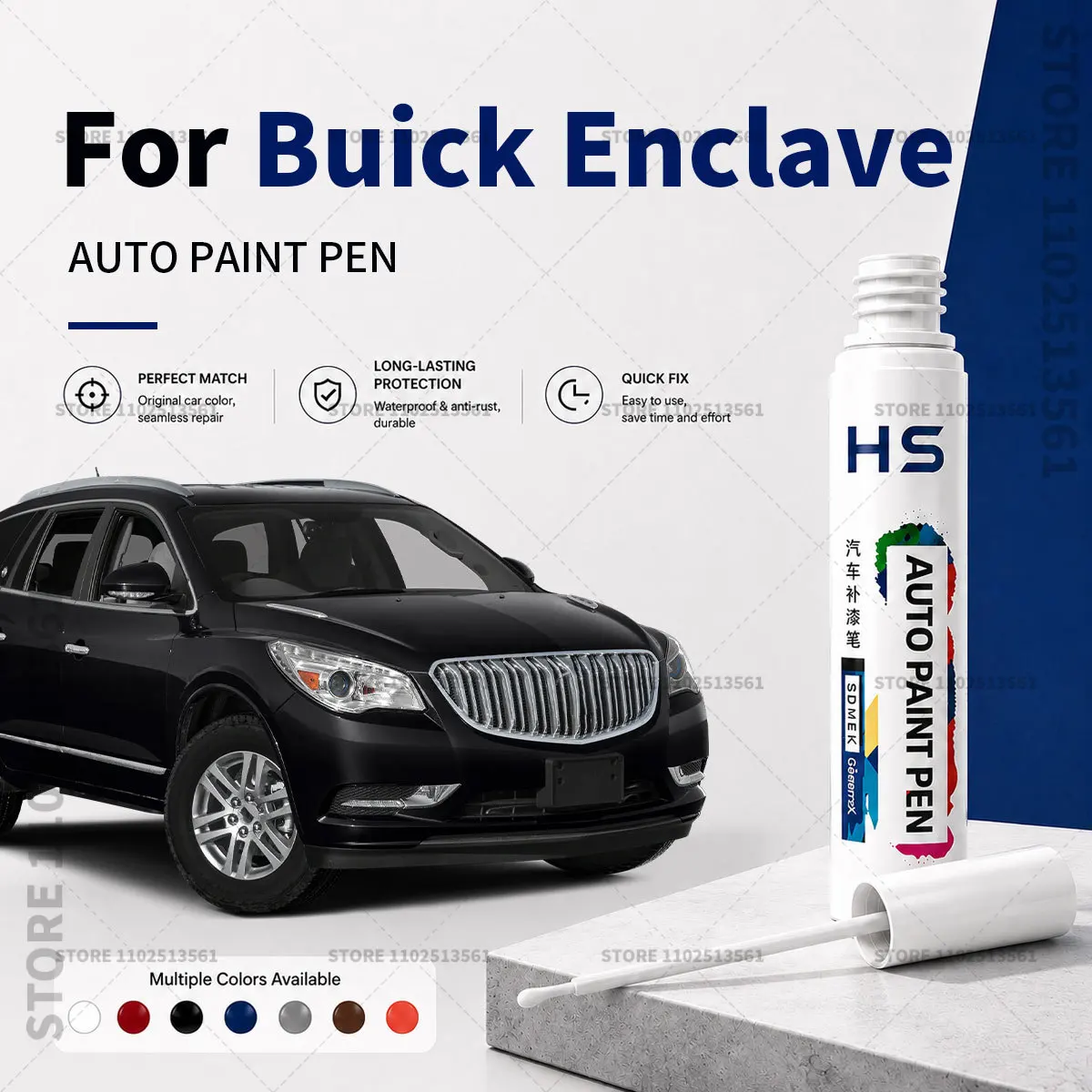 For Buick Enclave Touch Up Paint Pen – Quick Car Scratch Repair for Chips & Minor Scratches White Silver  Gray Blue Red Black