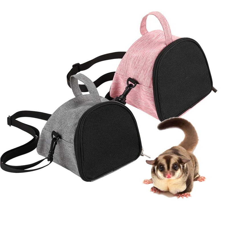 Bird for Carrier Hamster Travel Bag Front Mesh Design Good Ventilation for Mini Squirrels Young Hedgehogs Sugar Gliders B03E