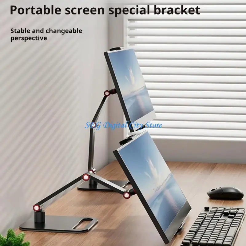 U75B Adjustable Monitor Holder Height 360 Rotating Portable Bracket Tablet Standing Desk Mount Clip Easy Assembly Accessories