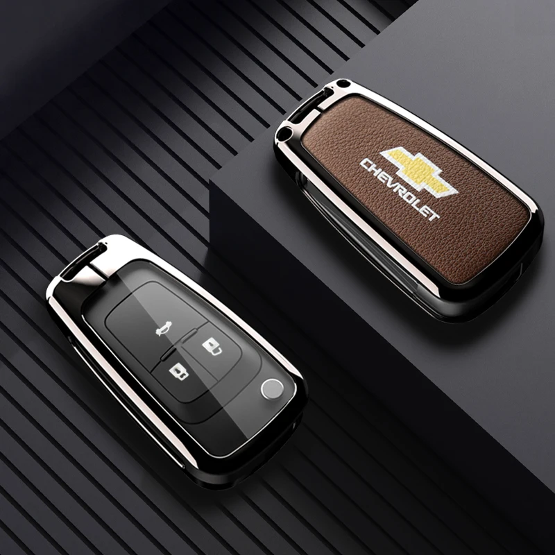 Funda de cuero de aleación para llave de coche, funda para Chevrolet Onix Equino Orlando Cruze Spark Sonic Camaro Volt Bolt Trax Malibu Blazer Traverse