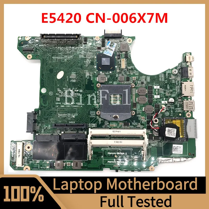 CN-006X7M DELL Latitude E5420 노트북 마더보드, SLJ4P HM65 DDR3 100% 용 메인보드, 006X7M, 06X7M