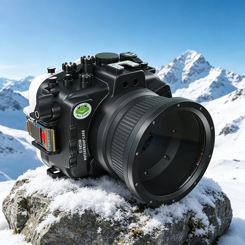 

Seafrogs Diving Camera Housing For Olympus E-M5III M.ZUIKO DIGITAL ED12-50MM F/3.5-6.3 EZ Waterproof Camera Case 40M Underwater